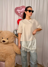 T Shirt Pizzo Satin