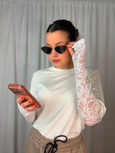 T Shirt Manica Pizzo