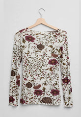 Maglia Fiori Misto Cashmer