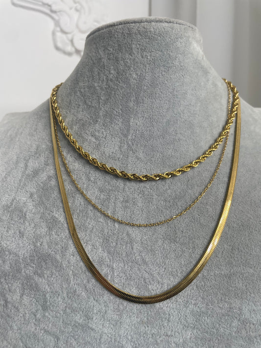 Collana tre fili Gold