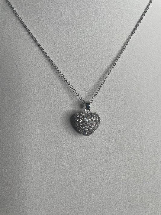 Collanina cuore bombato silver