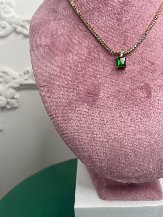 Collana Tennis Pietra Verde