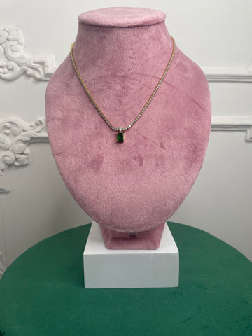 Collana Tennis Pietra Verde