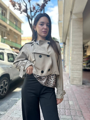 Trench Cropped doppio petto
