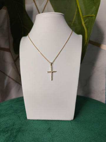 Collana Croce Slim Zirconata Gold