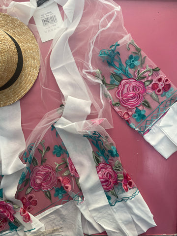 Kimono Bianco Ricamato