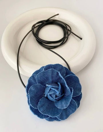Choker Denim blu