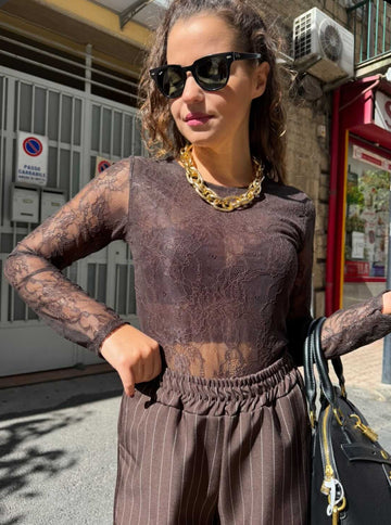 Maglia Pizzo Marrone