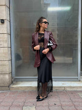 Longuette satin pizzo