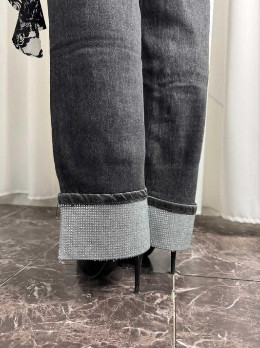 Jeans Piegone Strassato