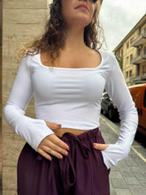 Maglia Cropped Guanto Bianco