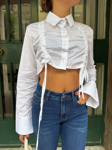 Camicia croppet laccetti