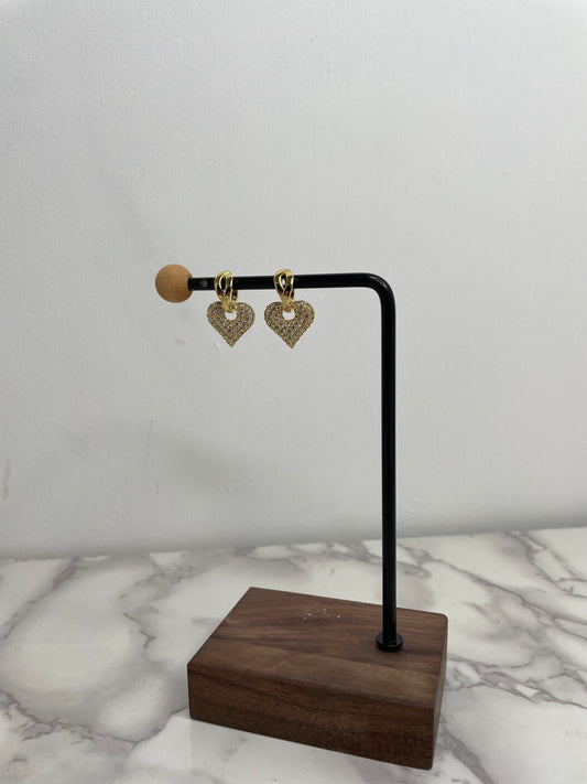Mini hoop cuore zirconato