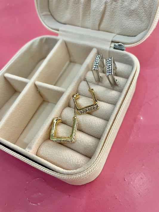 Mini hoop quadretti con strass