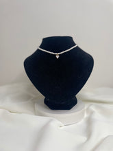 Collana perle con cuore base oro