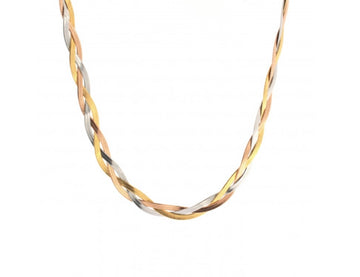 Collana treccia tre colori