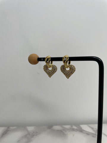 Mini hoop cuore zirconato