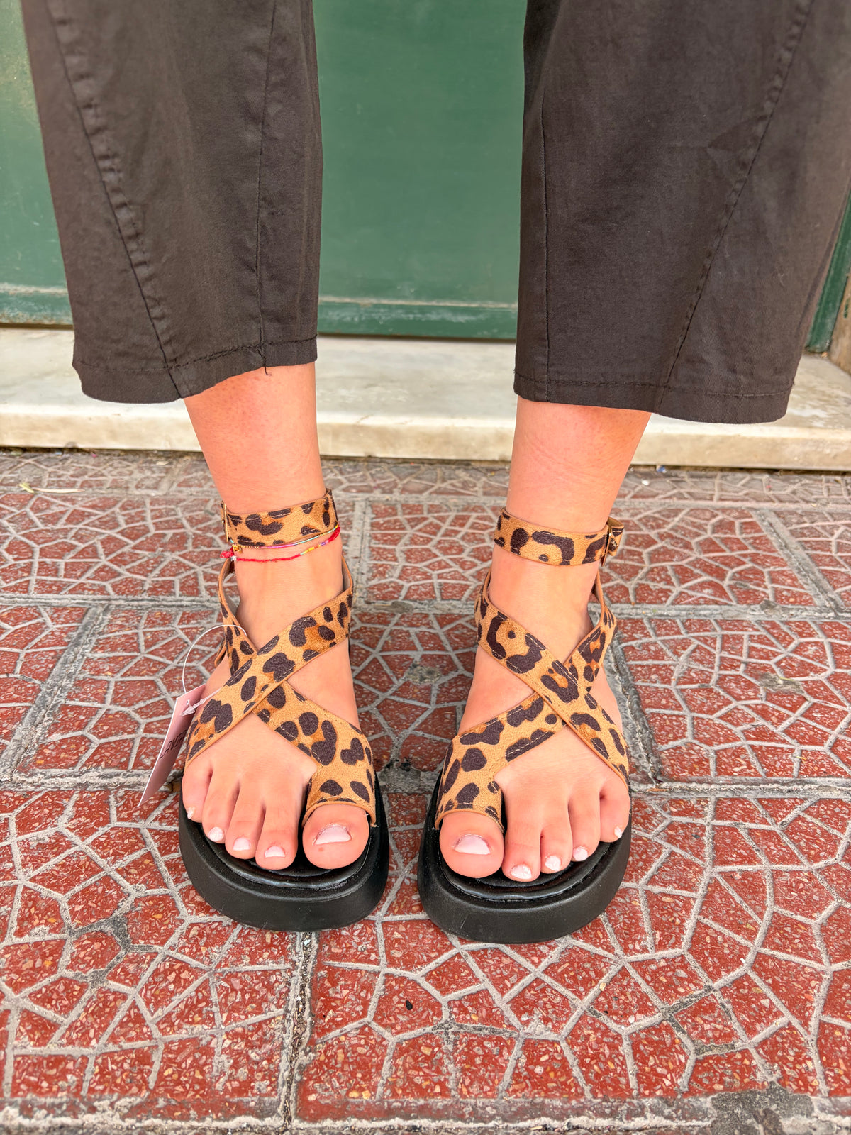 Sandalo Intreccio Leopard