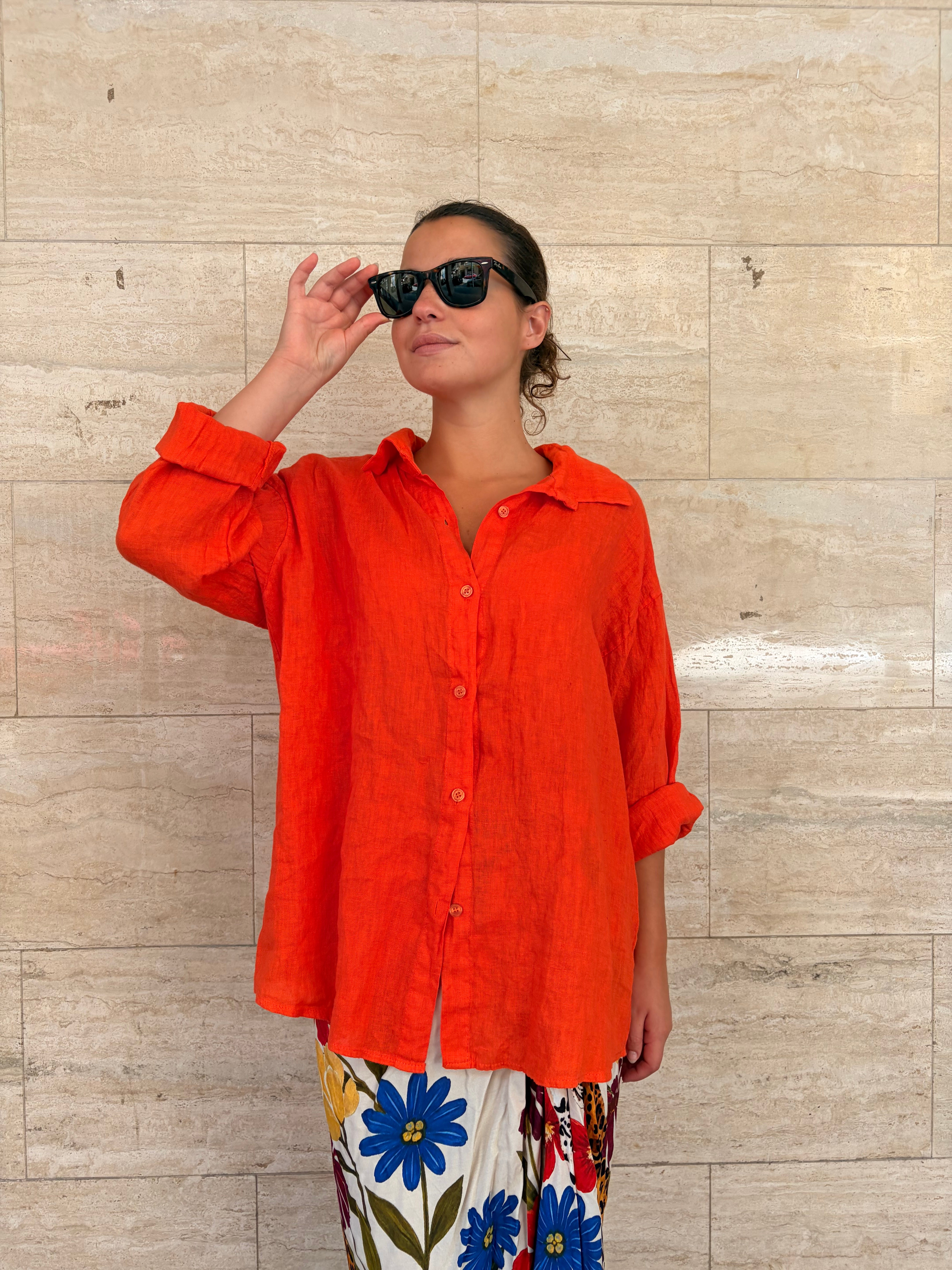 Camicia Lino Orange