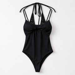Body Inserto Pizzo Nero Low