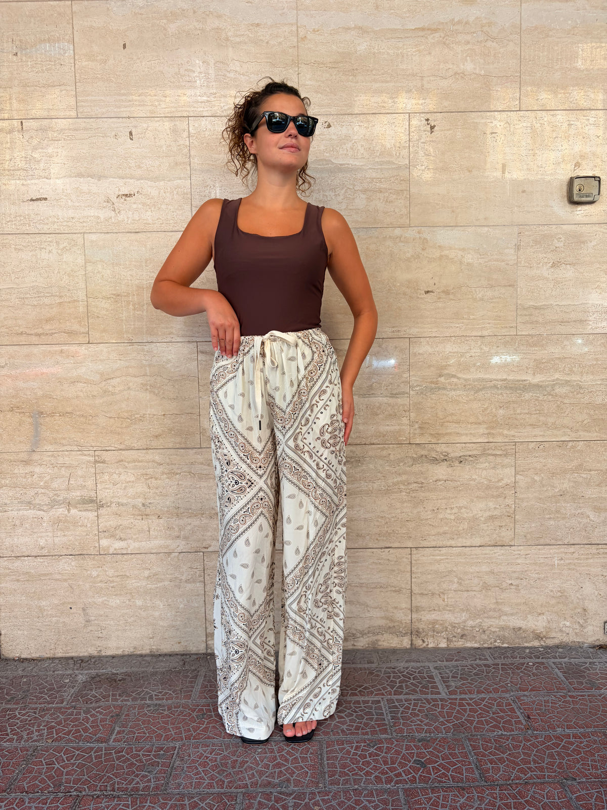 Pantalaccio bandana panna/marrone