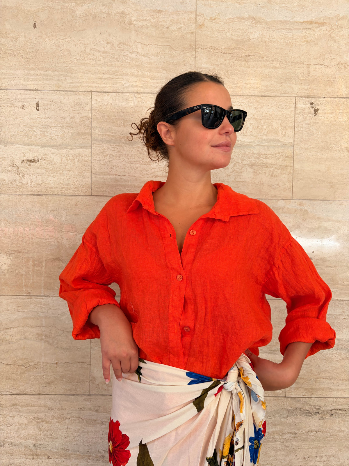 Camicia Lino Orange