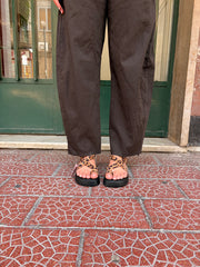 Sandalo Intreccio Leopard