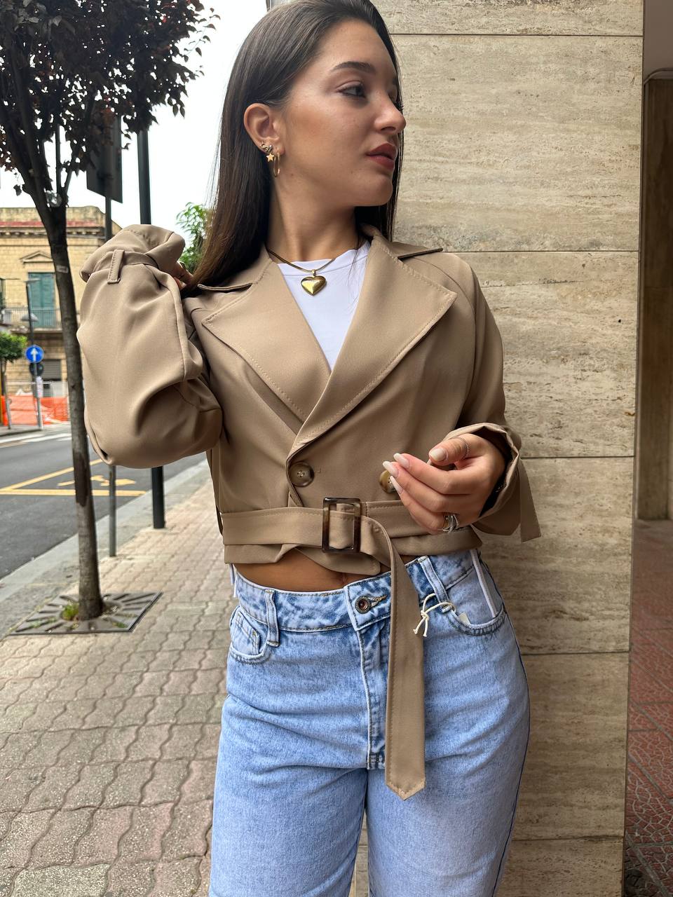 Trench Cropped Cappuccino