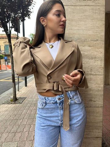 Trench Cropped Cappuccino