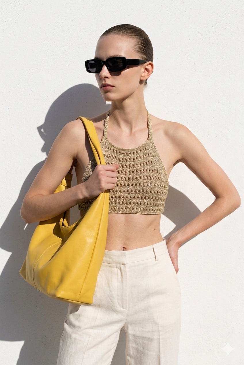 Top Lamè Crochet