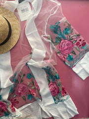 Kimono Bianco Ricamato