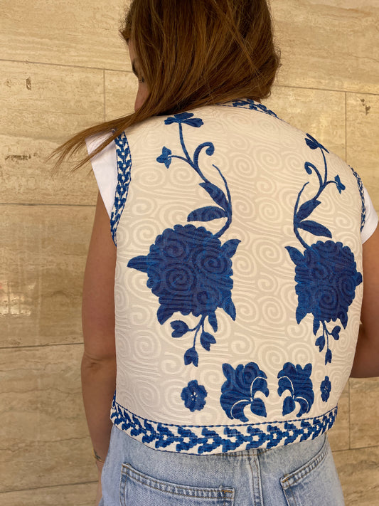 Gilet Gypsy fiore azzurro