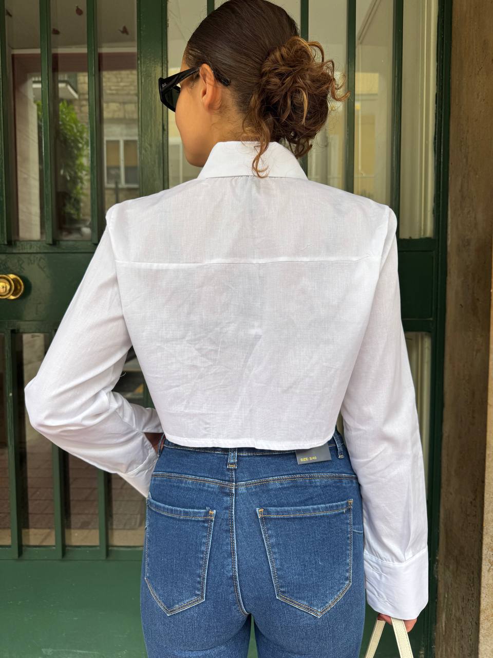 Camicia croppet laccetti