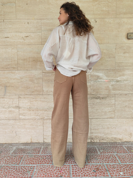Jeans Wide Leg Kaki