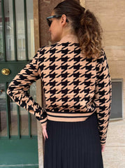 Pullover Geometrico Low Cappuccino