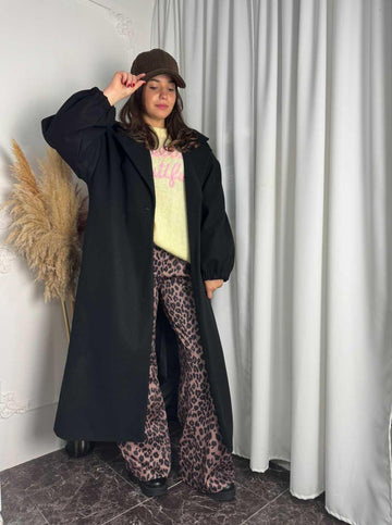 Maxi Cappotto Dana Nero