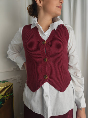 Gilet Lanato Bordeaux