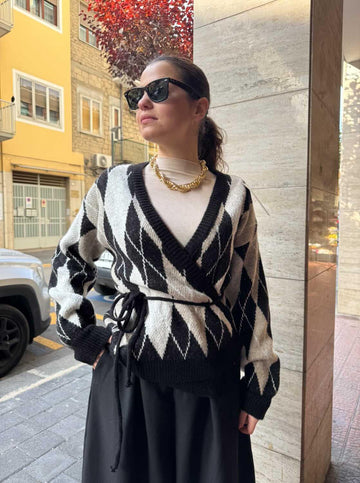 Incrociatina Rombi Nero