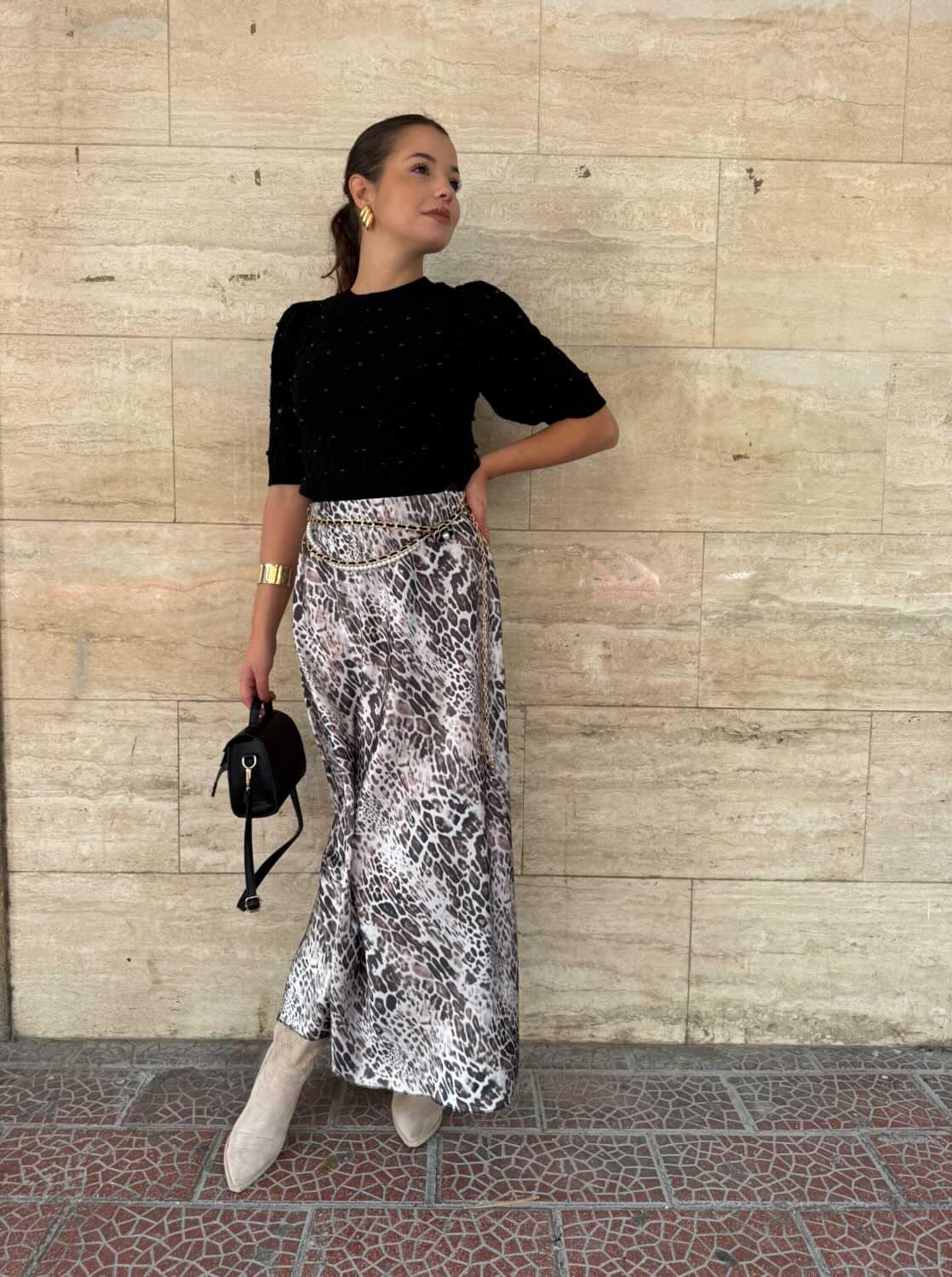Gonna satin leopard
