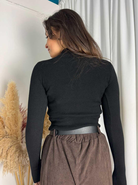 Maglia Collarino Nero