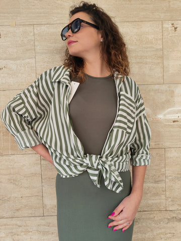 Camicia Rigata Verde