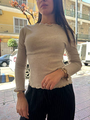 Magliettina collo ondina Panna Low