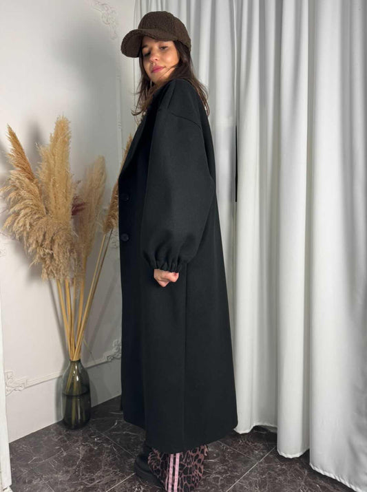 Maxi Cappotto Dana Nero