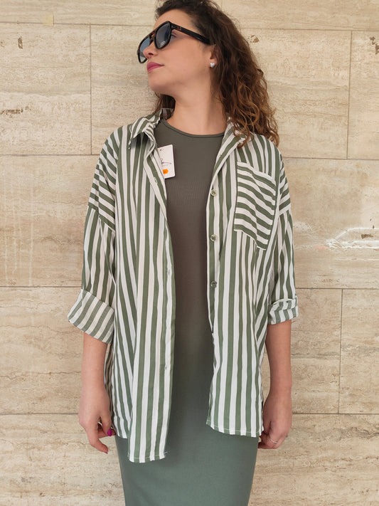 Camicia Rigata Verde