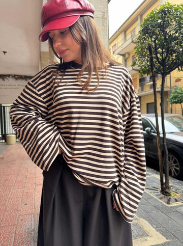 T-shirt Long Striped Choco