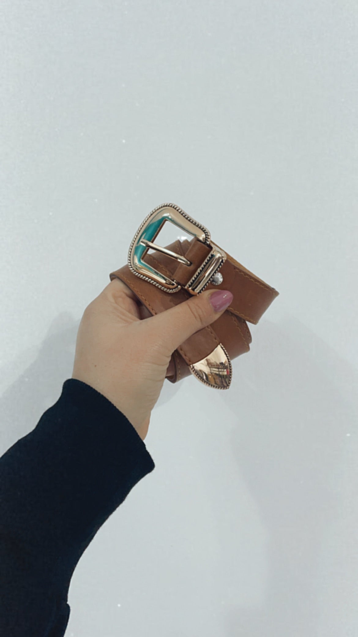 Cintura rodeo cuoio placca oro