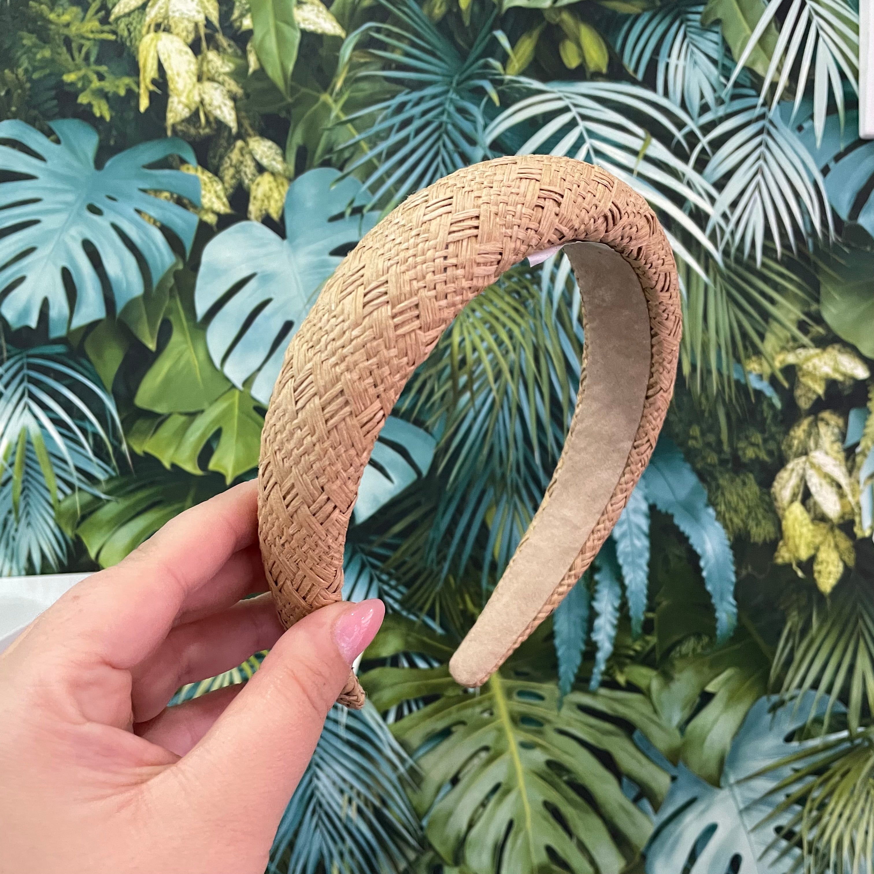 Cerchietto bombato in rafia