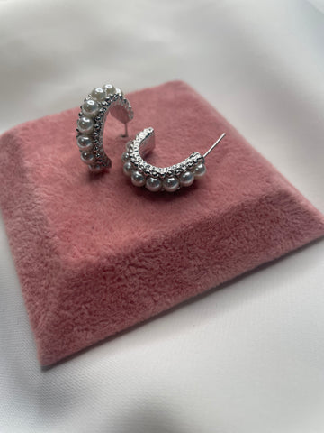 Semicerchi archetto perle in argento