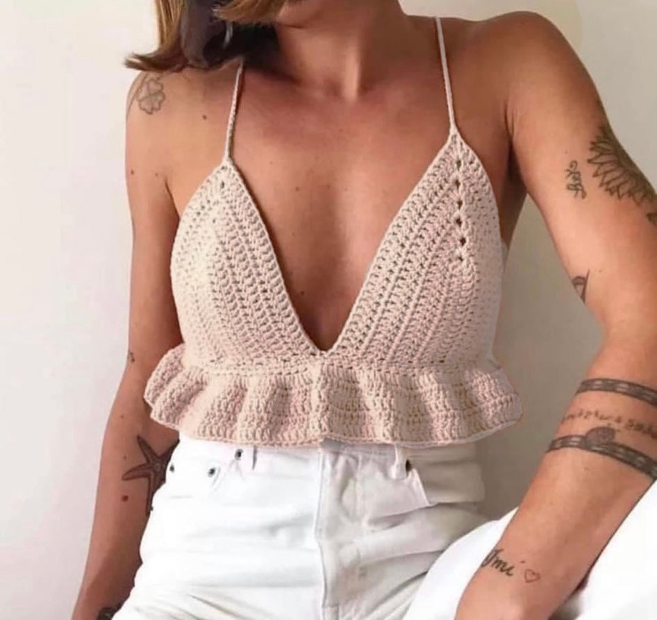Crop top uncinetto due varianti