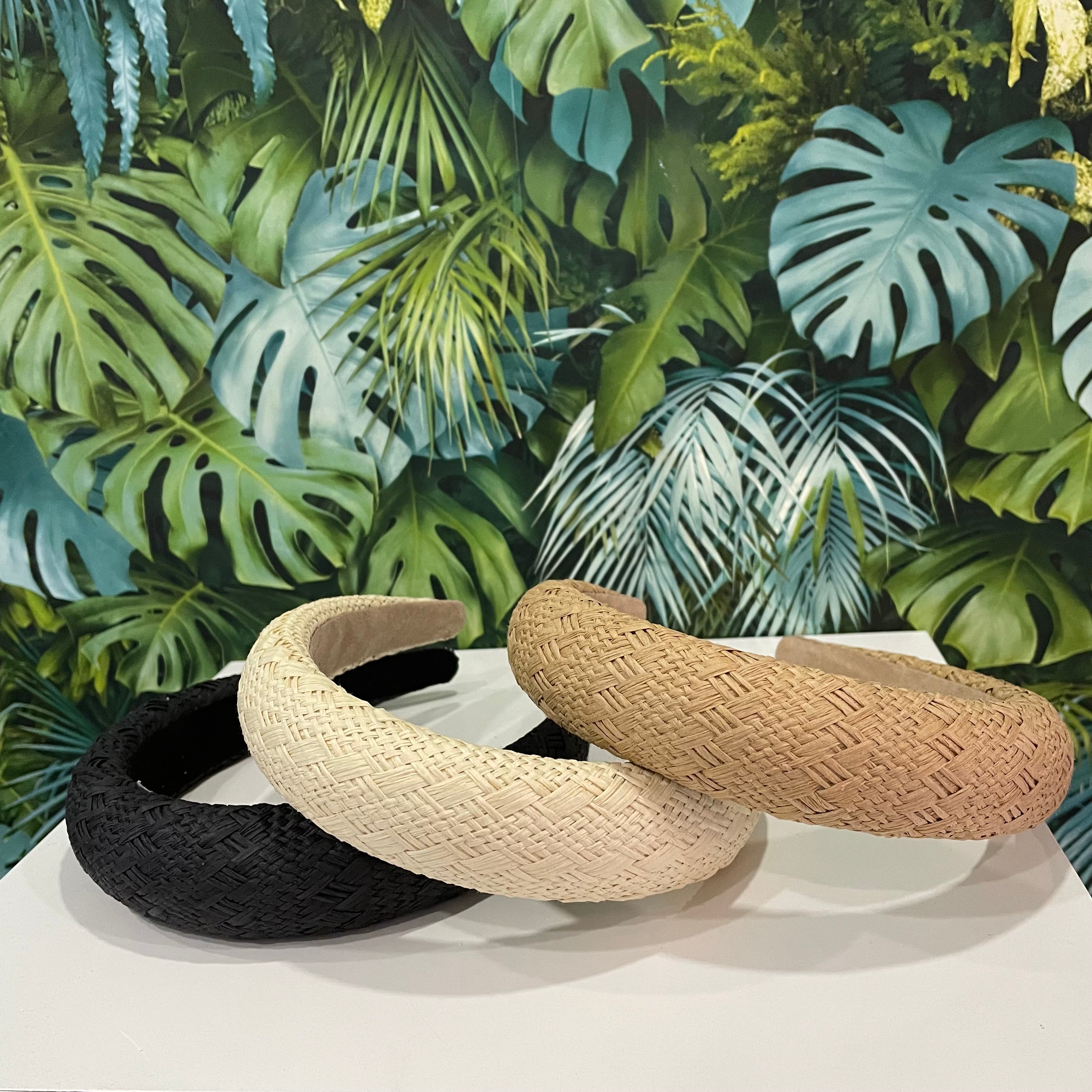 Cerchietto bombato in rafia